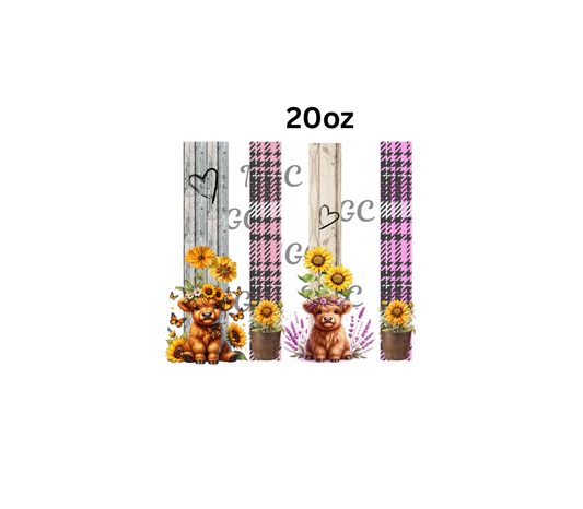 20oz farm cows with plaid