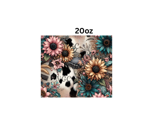 20oz sunflowers & cow spots