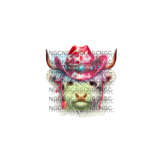decal cow cowboy christmas