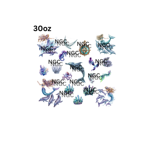 30oz mermaids with dolphins