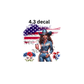 decal melanin cowgirl with flag
