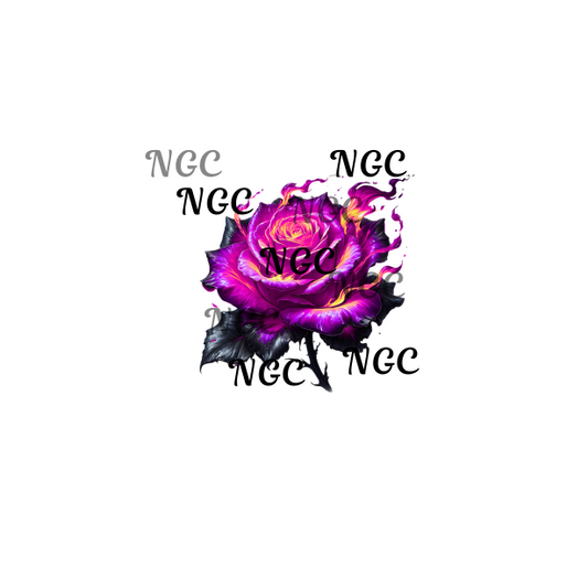 single decal purple flame rose