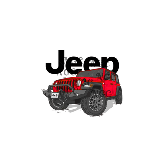 decal red jeep