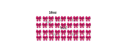 16oz 1inch pink bows with christmas lights