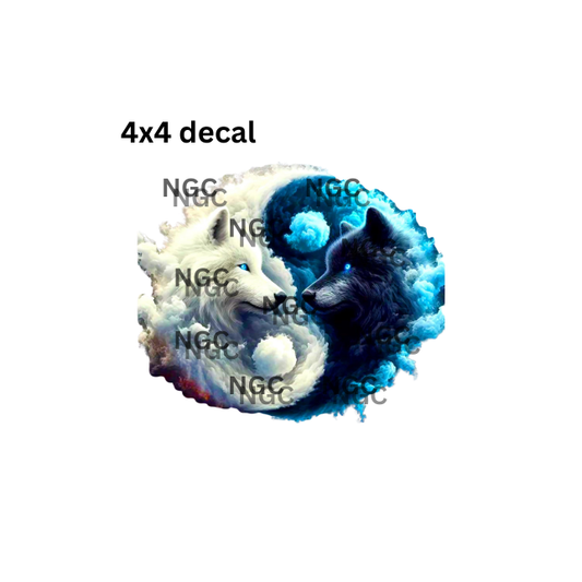 decal ying yang wolf