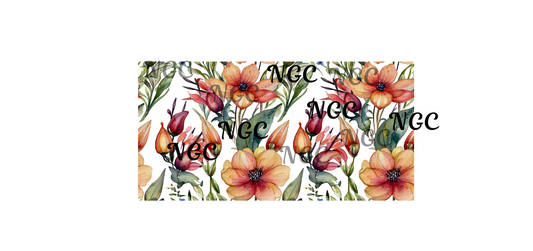 16 oz wrap watercolor dark orange wildflowers