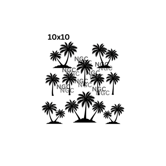 10x10 palm trees black