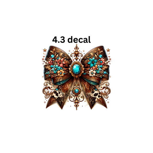 decal western bow with gemstones