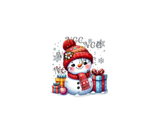 decal red snowman13 christmas