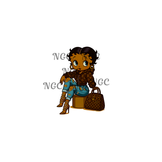 decal melanin brown betty boop