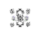 20oz black & white flowers