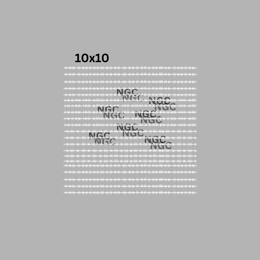 10x10 white patchwork stitching