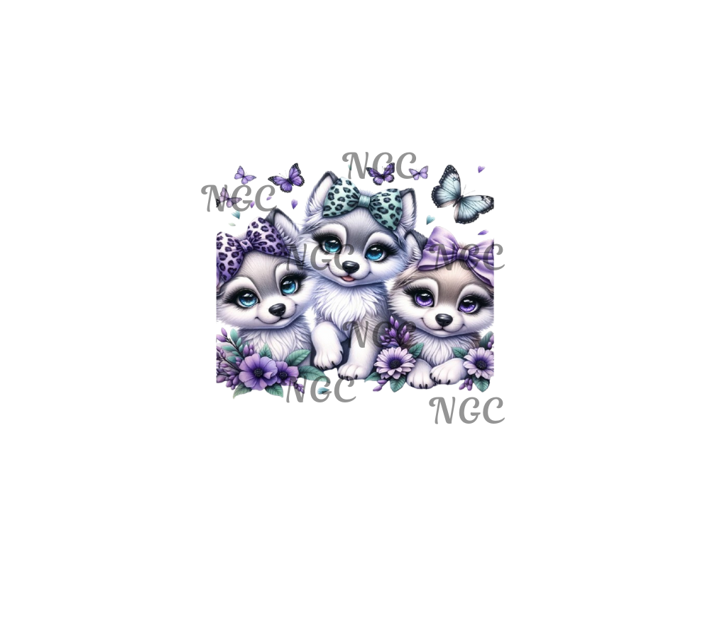 20oz wrap purple baby foxes