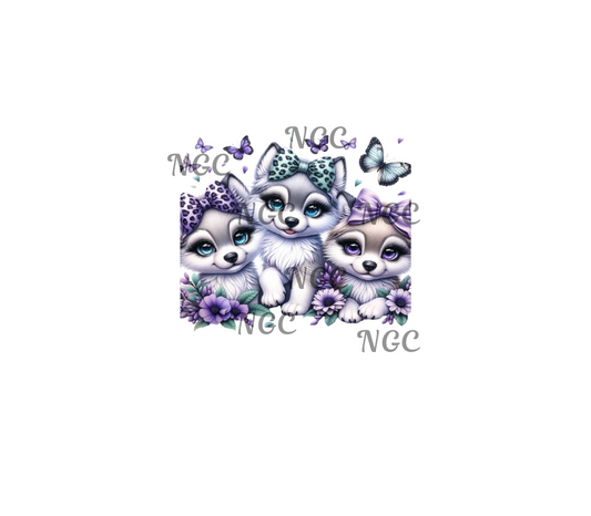 20oz wrap purple baby foxes