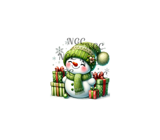 decal green snowman11 christmas