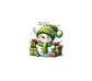 decal green snowman11 christmas