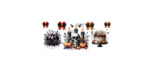 16oz halloween skull candles cake pumpkin with bows
