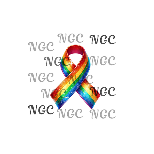 single decal awareness ribbon rainbow