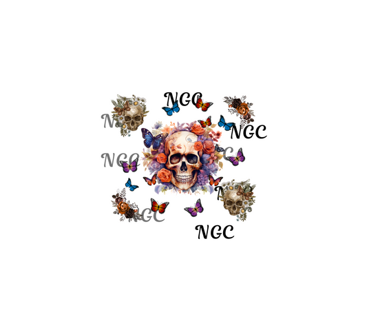 20oz wrap skulls & butterflies