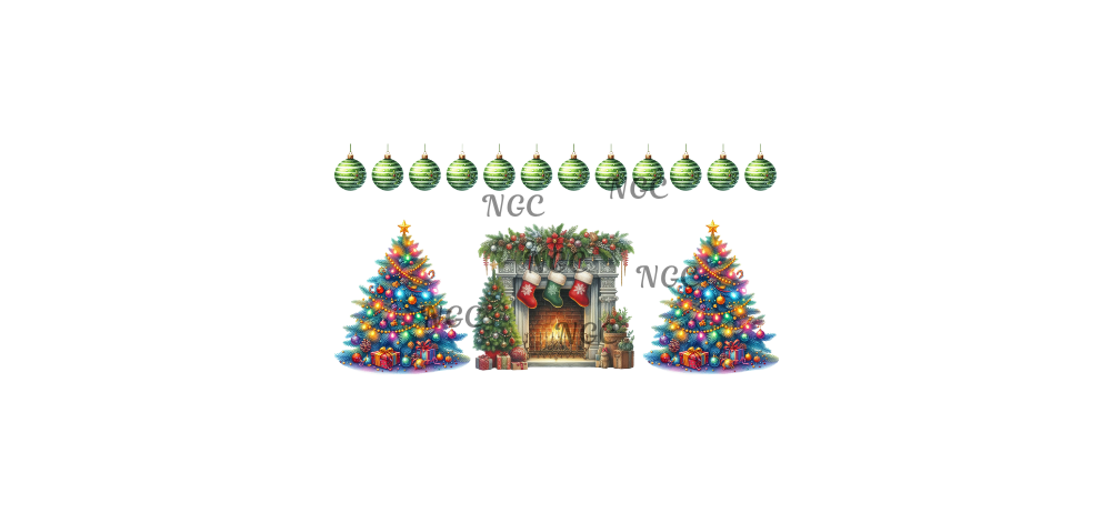 16oz christmas mantle and trees