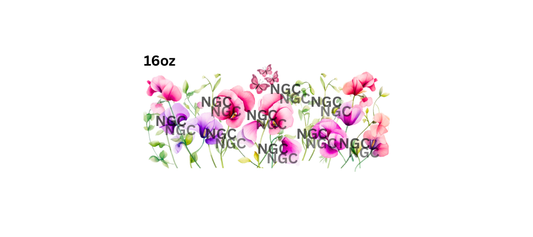 16oz pink purple wildflowers