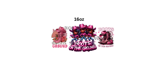 16oz melanin girls boots on the ground