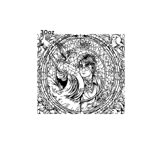 30oz harry potter stained glass outline