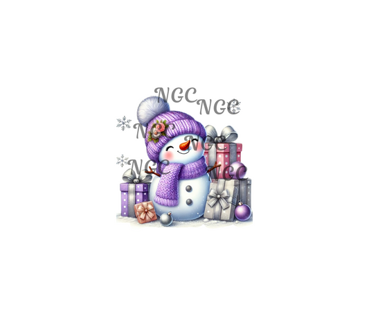 decal purple snowman1 christmas