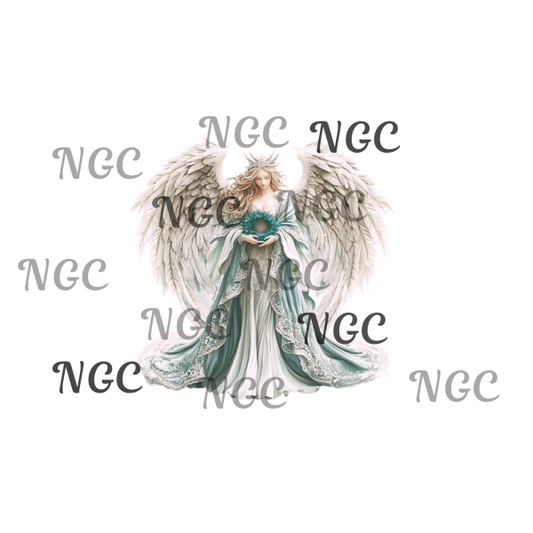single decal angel with green dress