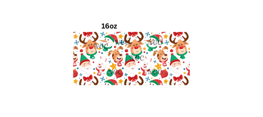 16oz reindeer snowman santa