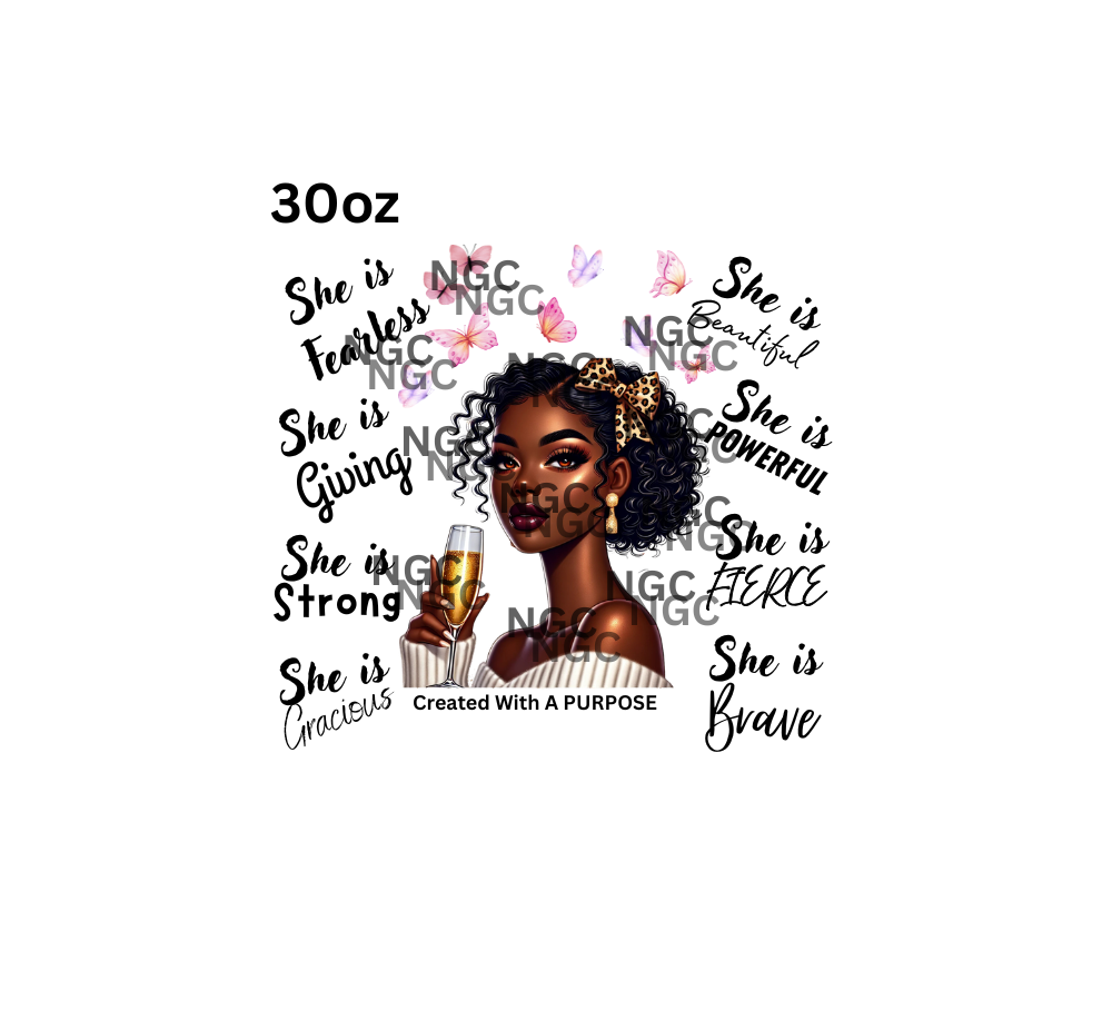 30oz she is melanin woman brown black