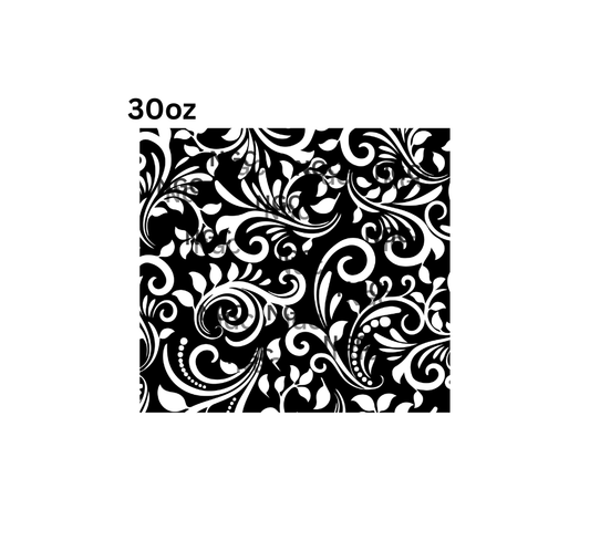 30oz filigree tooled leather with leaves