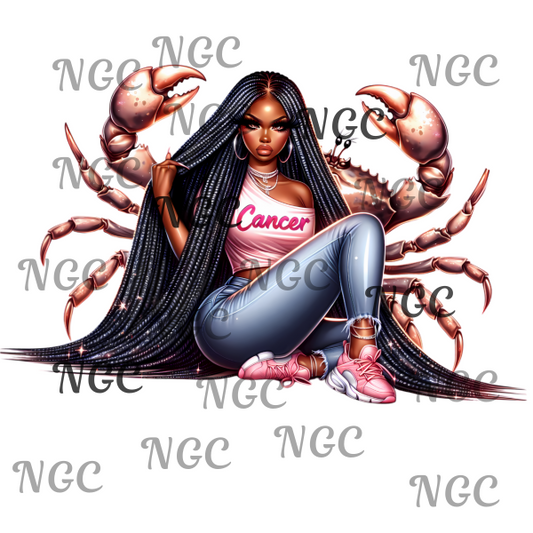single decal Cancer girl zodiac