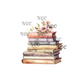 single decal watercolor book stack