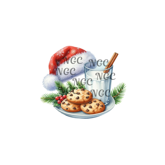 decal santa hat cookies & milk