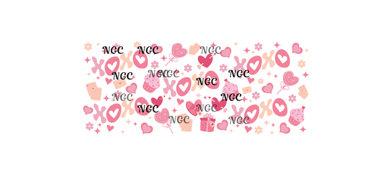 16 oz wrap valentine XOXO & hearts