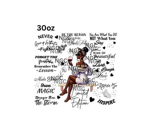 30oz inspirational melanin woman brown black