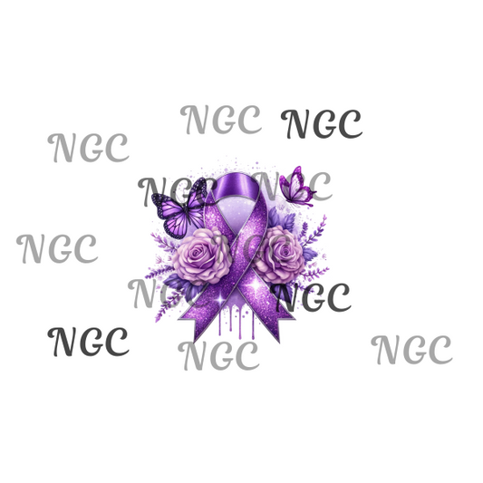 single decal awareness ribbon medium purple
