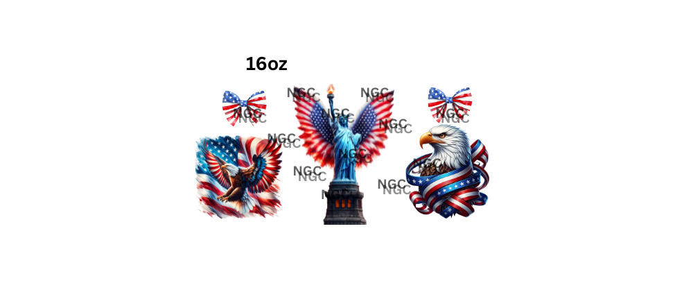 16oz liberty with patriotic eagles flags