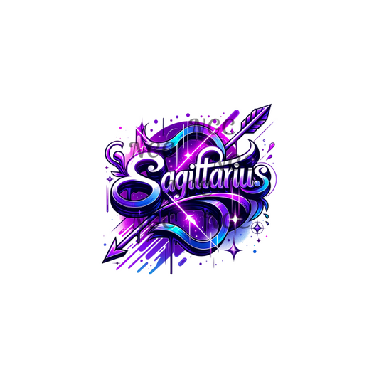 decal purple airbrush zodiac sagittarius