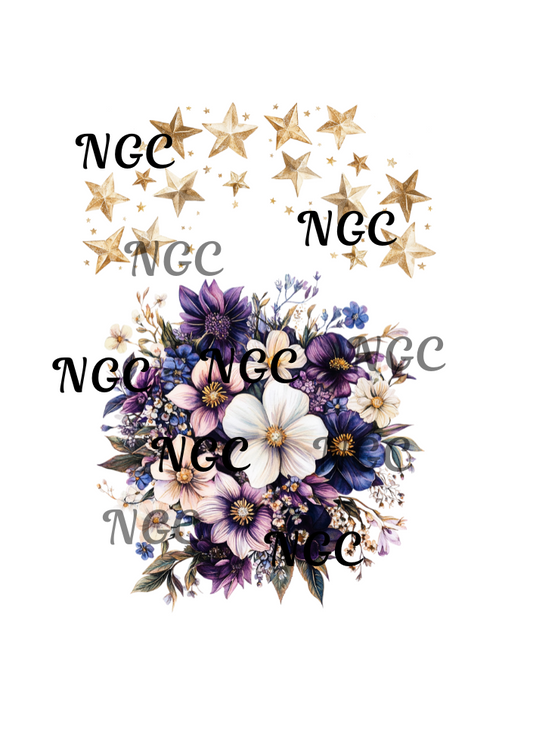 A5 Notebook mystical stars and flowers