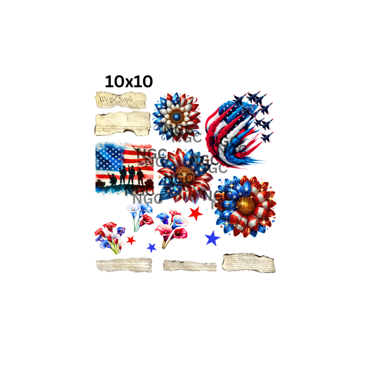 10x10 americana sunflowers & jets