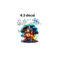 decal fairy tree house with flowers