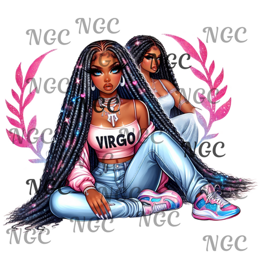 single decal virgo girl zodiac