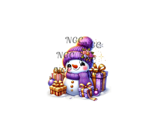 decal purple snowman5 christmas