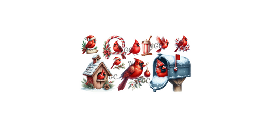 16oz winter christmas cardinals
