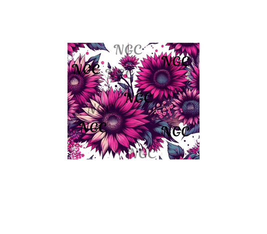 20oz wrap dark pink sunflowers