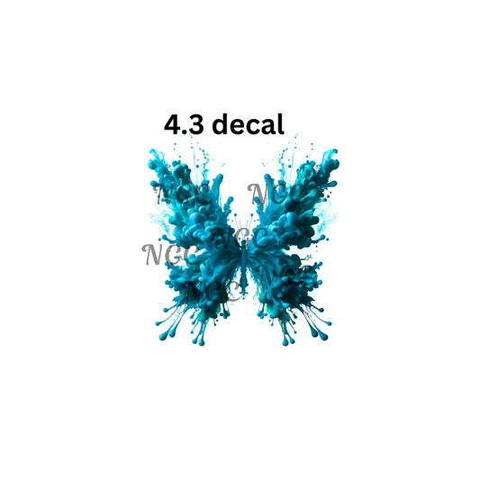 decal teal smokey splatter butterfly