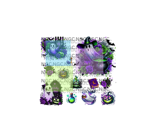 30oz cute ghosts purple