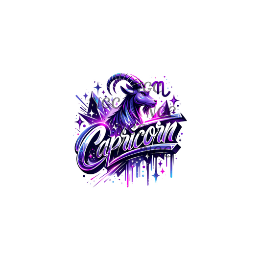 decal purple airbrush zodiac capricorn